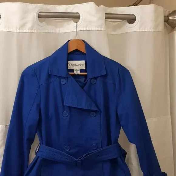 Chadwicks Small Cobalt Pea Coat - Picture 2 of 5